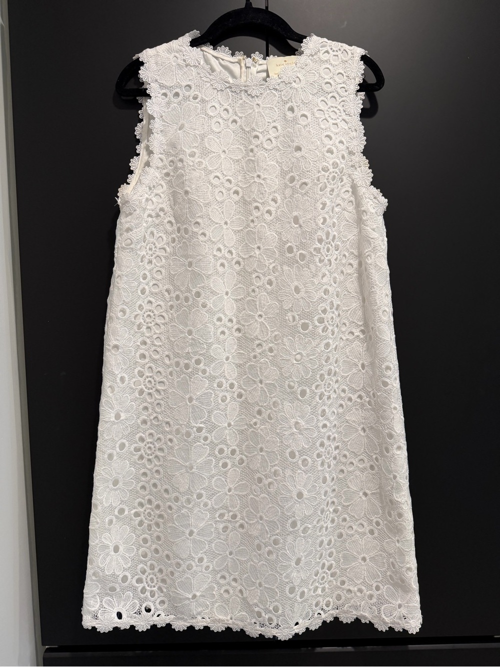 kate spade White Floral Eyelet Shift Dress - size 4